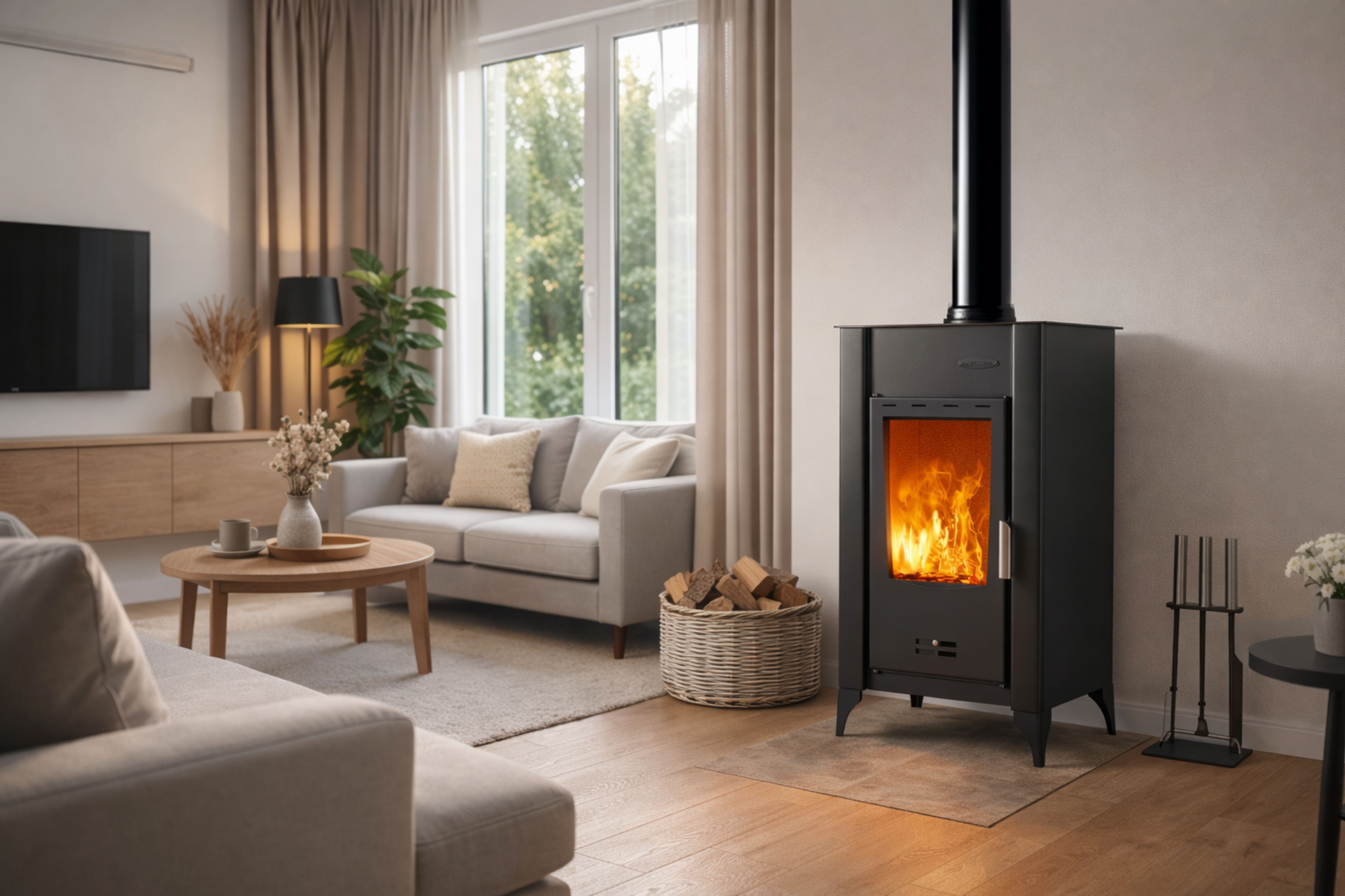 Kominek opalany drewnem